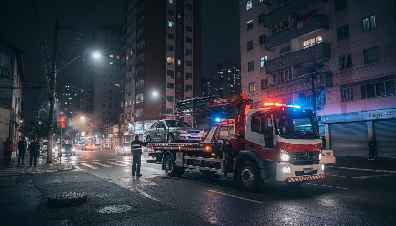 Guincho em operação na Penha
